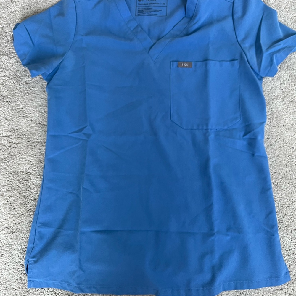 Figs Classic Blue Scrub Top